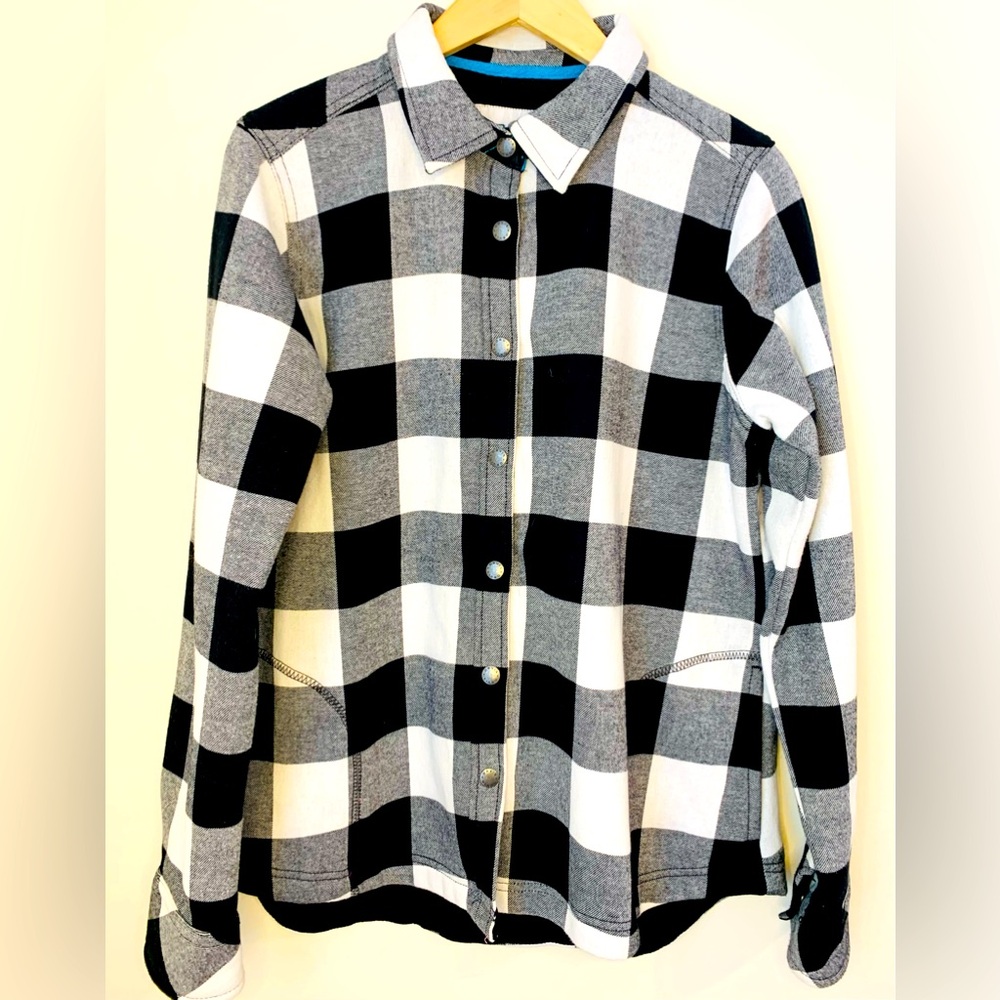 Orvis Fleece Lined Cotton Black and White Buffalo Check Jacket SZ Large! - Picture 5 of 9